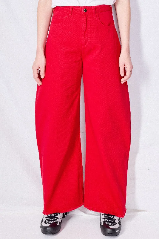 Red Denim Boyfriend Jeans