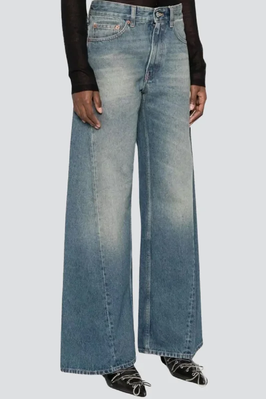 Blue Denim Oversized Jeans