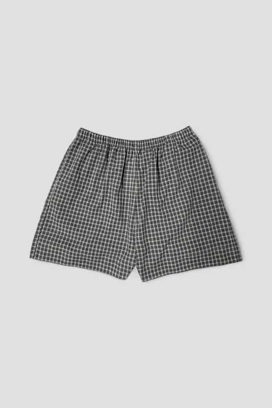 Blue/Tan Plaid Dobby Boxer Short