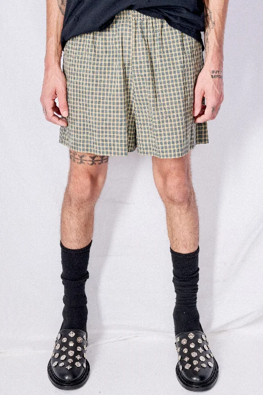 Blue/Tan Plaid Dobby Boxer Short