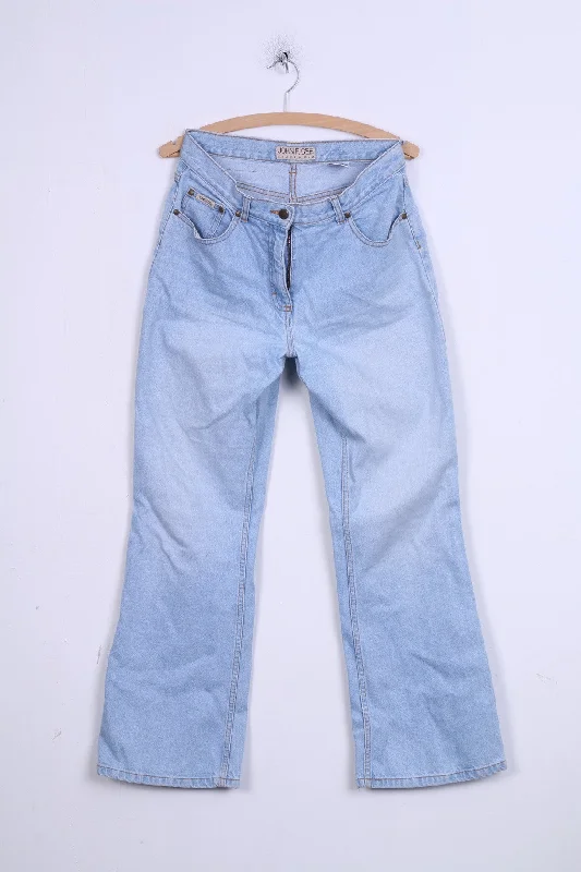 JOHN F.GEE Womens 38 Trousers Jeans Light Blue High Waist Denim Retro Cotton