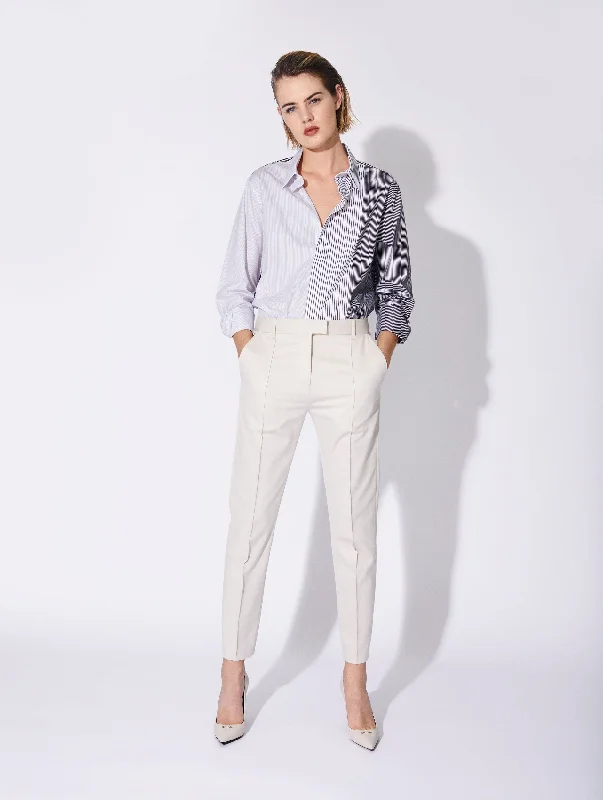 Cream gabardine Roxy suit trousers