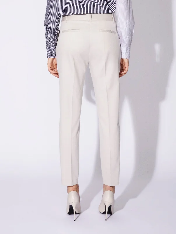 Cream gabardine Roxy suit trousers