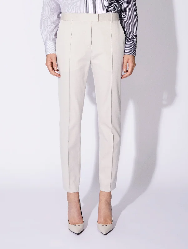 Cream gabardine Roxy suit trousers