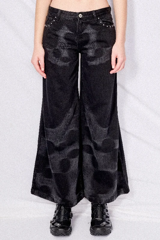 Onyx/Pearl Denim Print Baggy Jeans