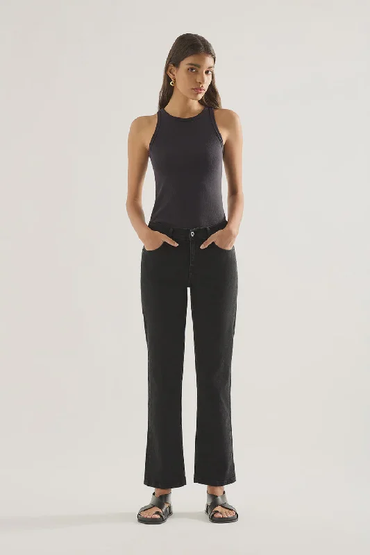 Elise Mid Straight Jean - Black