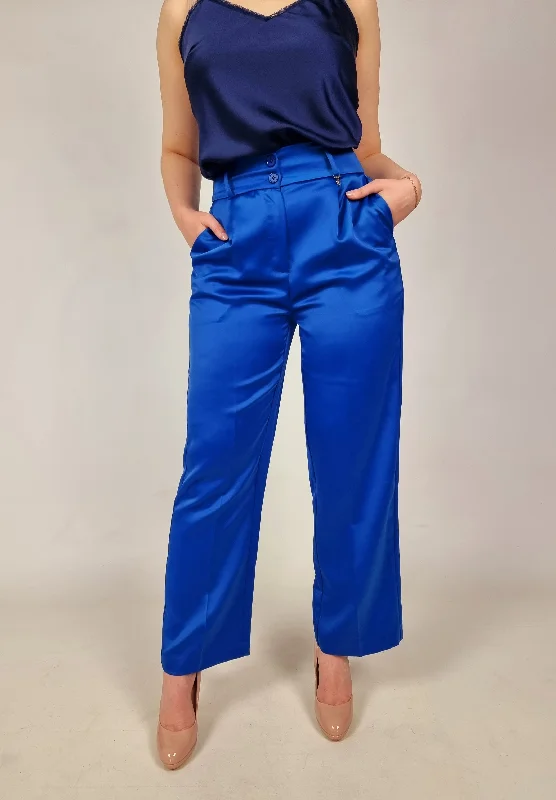 GoaGoa Cobalt Blue Cobalt Blue Satin Trouser