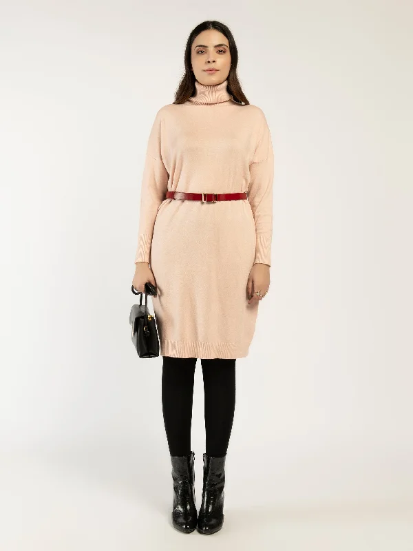 High Neck Sweater Dress