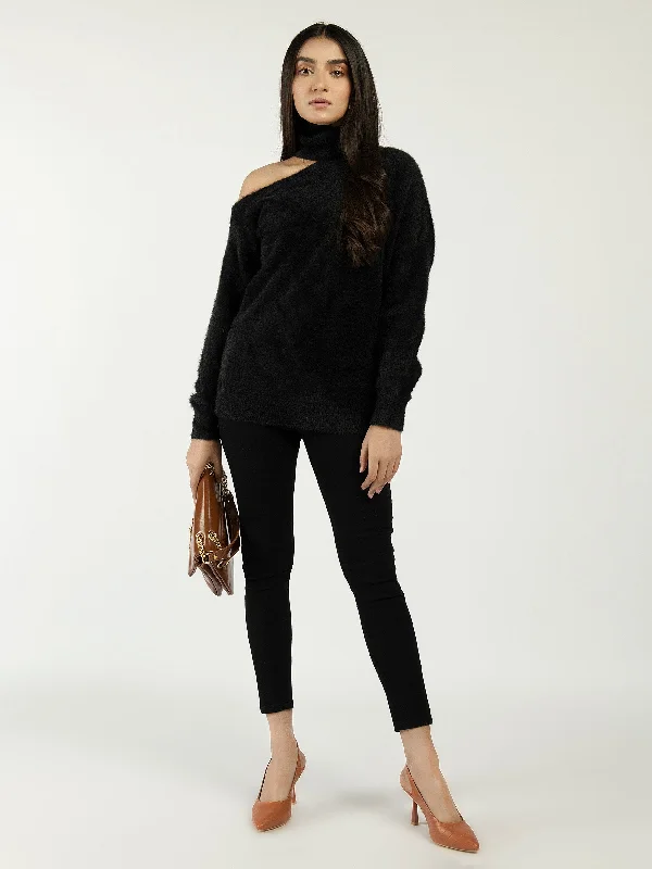 Cut Out High Neck Sweater