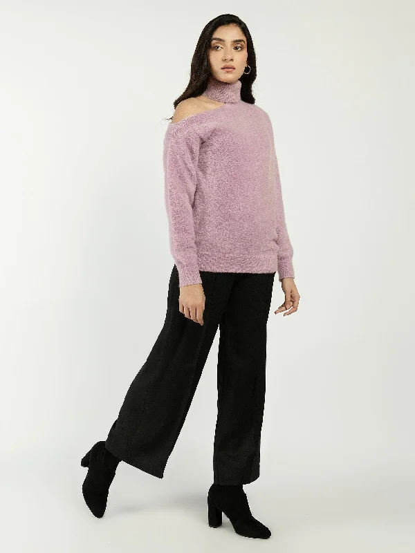 Cut Out Hight Neck Sweater