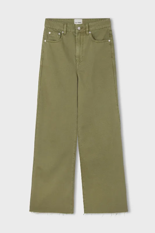 Khaki Recycled Cotton Straight Leg Jean