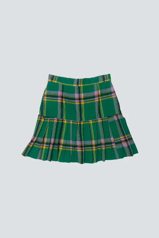 Lawn Plaid Pleated Skirt