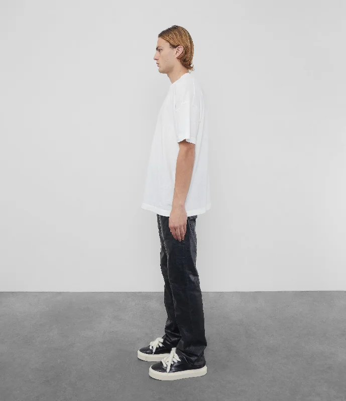 LEATHER STACKED CARPENTER PANT