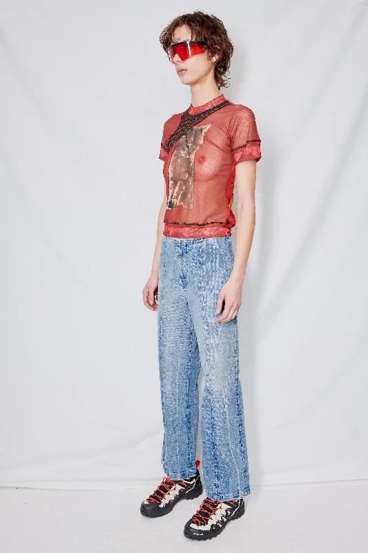 Light Wash Denim Flare Pant