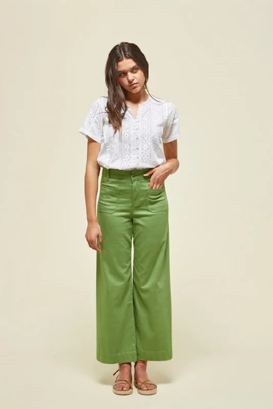 MD'M Leaf Coloured Cropped Trousers