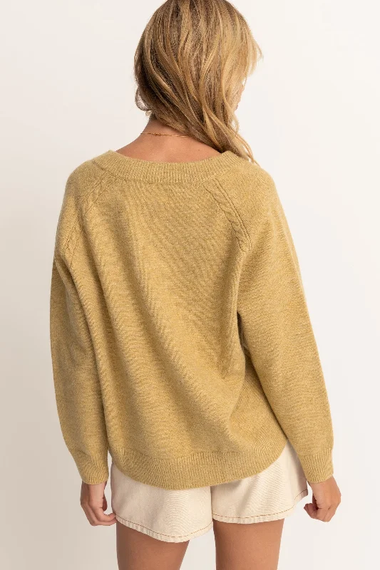 Moonstone Oversized V Neck Sweater Moss