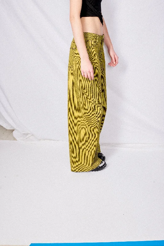 Mustard Railroad Stripe Denim Baggy Jean V2