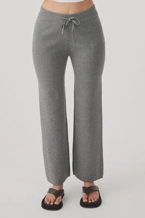 Noa Organic Knit Pant - Dark Grey Marle