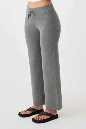 Noa Organic Knit Pant - Dark Grey Marle