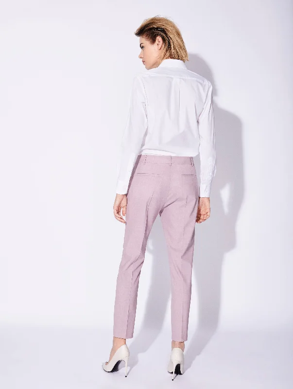 Pale pink alpaca Roxy suit trousers