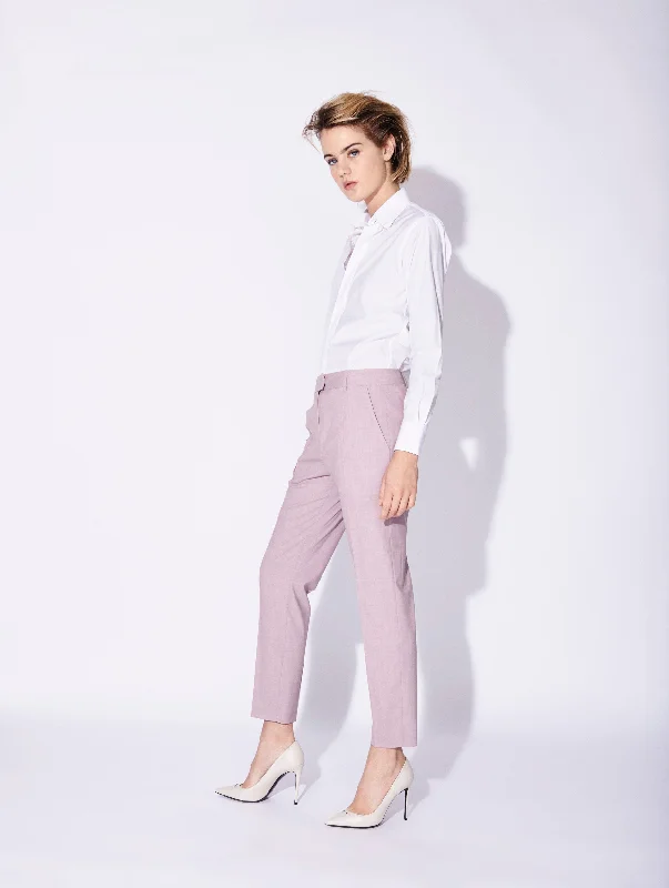 Pale pink alpaca Roxy suit trousers