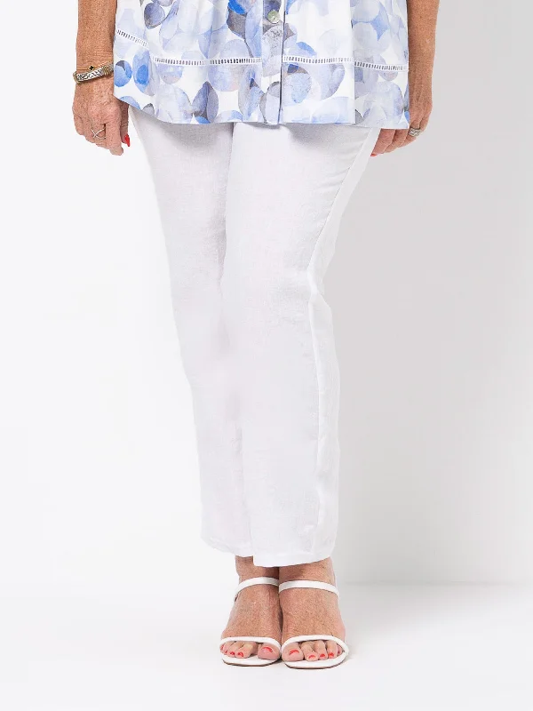 Slim Leg  Opaque Linen Pant