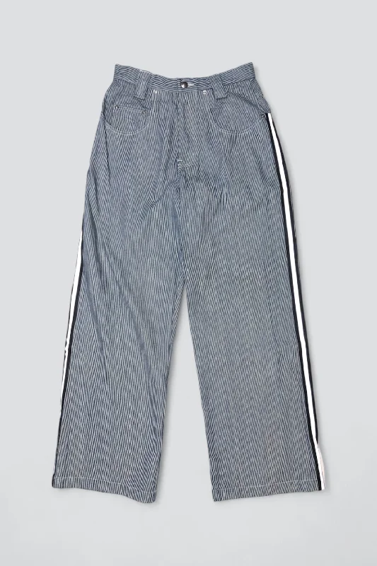 Railroad Stripe Denim Reflector Baggy Jean