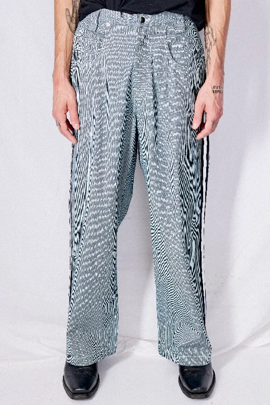 Railroad Stripe Denim Reflector Baggy Jean