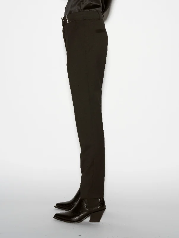 Roxy black wool gabardine suit trousers