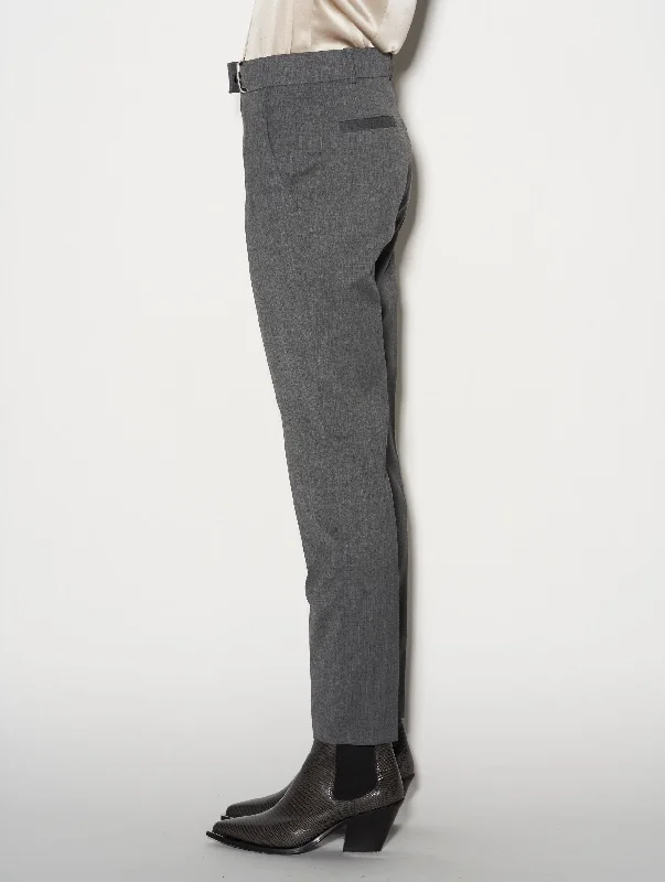 Roxy grey wool gabardine suit trousers