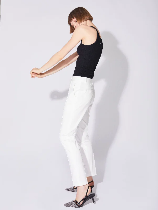 Roxy trousers in white stretch cotton