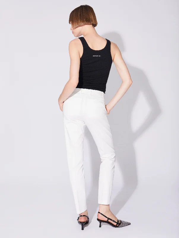 Roxy trousers in white stretch cotton