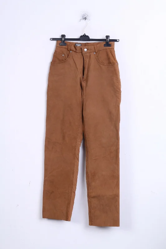 TRAVEL Collection Womens W36 Leather Trousers Camel