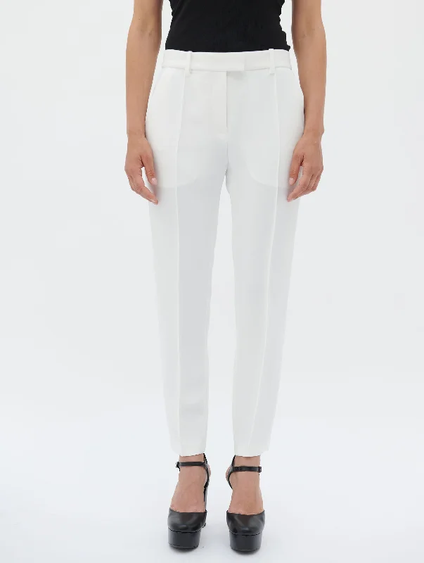 White crepe Roxy trousers