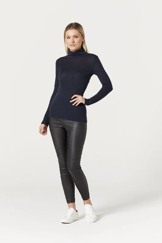 Womens Babywool Rib Turtle Neck