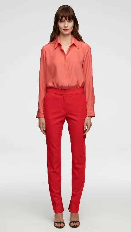 Elongated Tailored Trouser in Seasonless Wool | Poppy