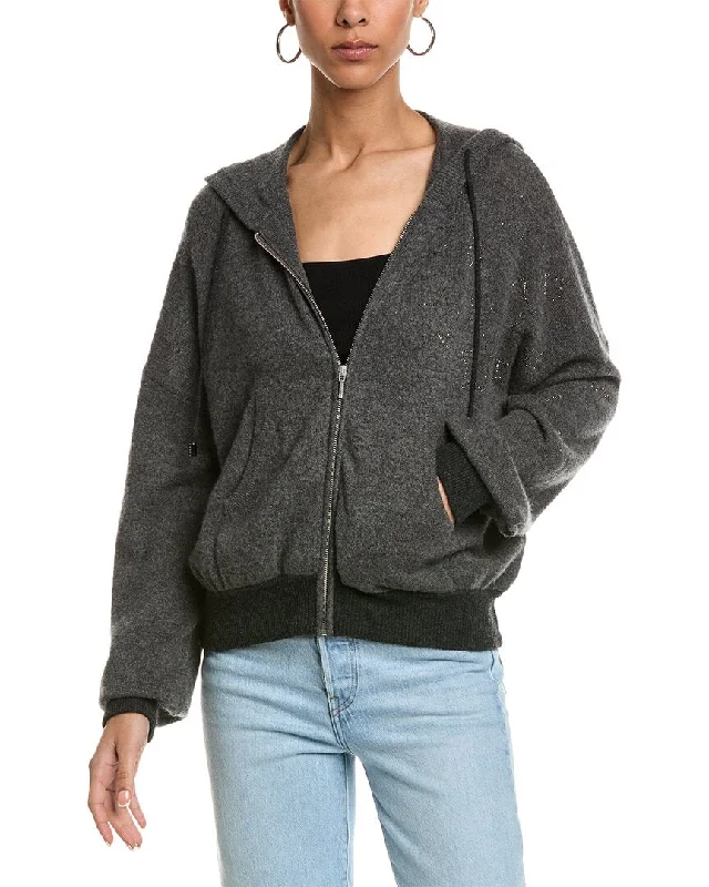 Brodie Cashmere Hot Fix Star Cashmere Zip Hoodie