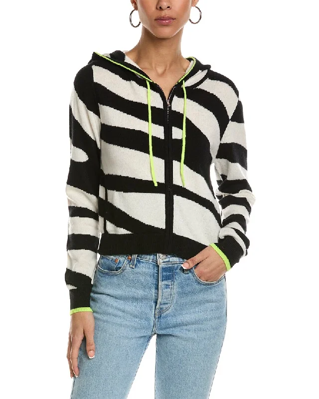 Brodie Cashmere Sporty Zebra Zip Hoodie