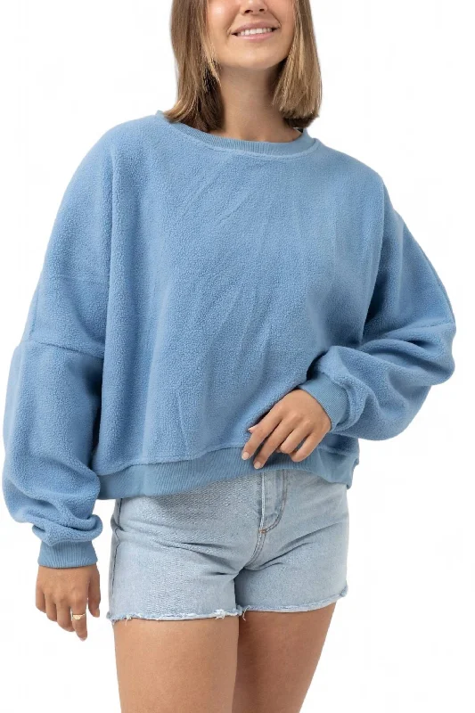 Core Slouch Fleece Sweatshirt In Ocean