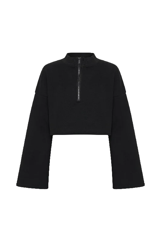 Dempsey Zip Flared Jumper - Black