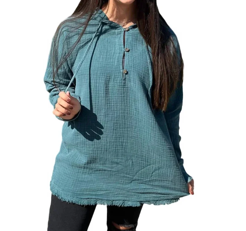 Feeling Light And Free Hoodie In Teal