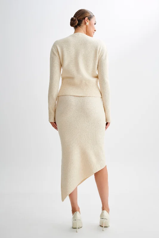 Genevieve Oversized Knit Cardigan - Cream Marle