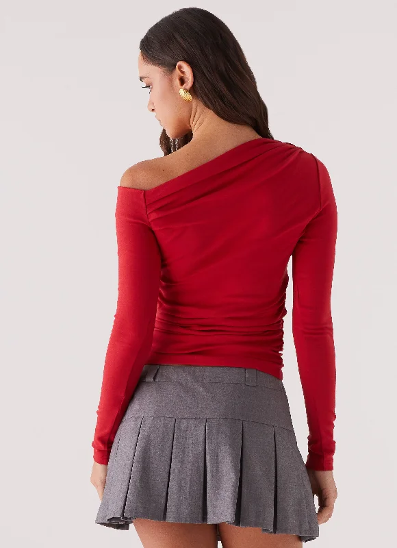 Kiki Long Sleeve Top - Cherry