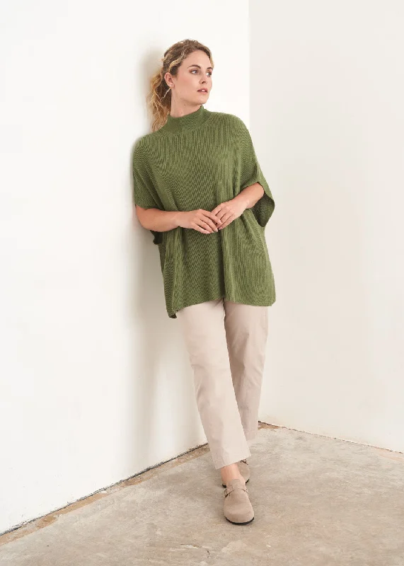 KLARA CAP SLEEVE SWEATER - KHAKI