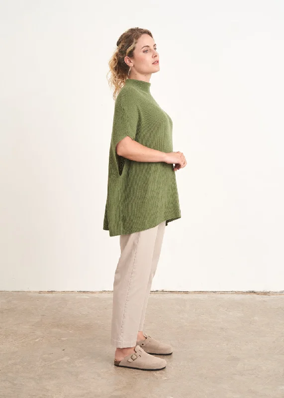 KLARA CAP SLEEVE SWEATER - KHAKI