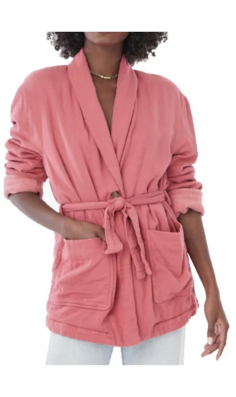 Marlon Wrap Jacket In Pale Pink