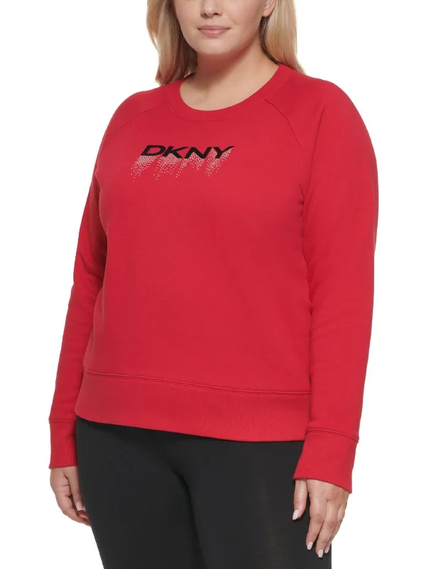 Plus Womens Fleece Embellished Sweatshirt