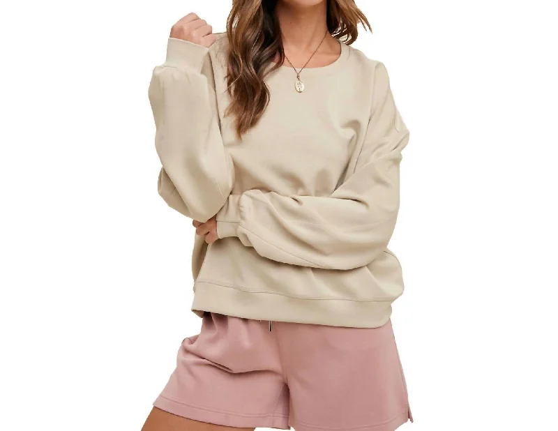 Relaxed Sweatshirt In Macadamia