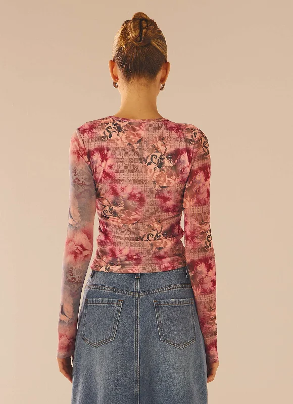 Shut Down Long Sleeve Top - Marbella Floral