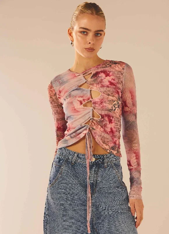 Shut Down Long Sleeve Top - Marbella Floral